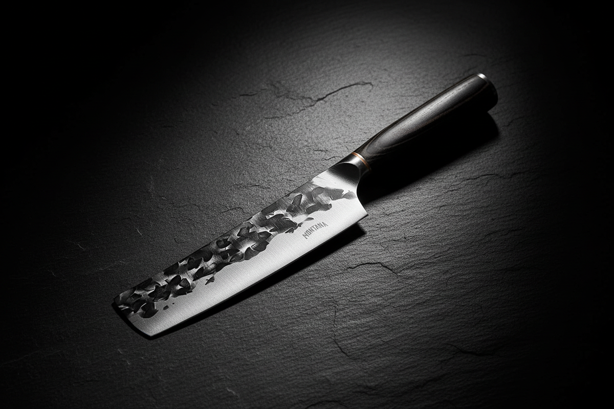 Cuchillo nakiri 17 cms sobre piedra pizarra