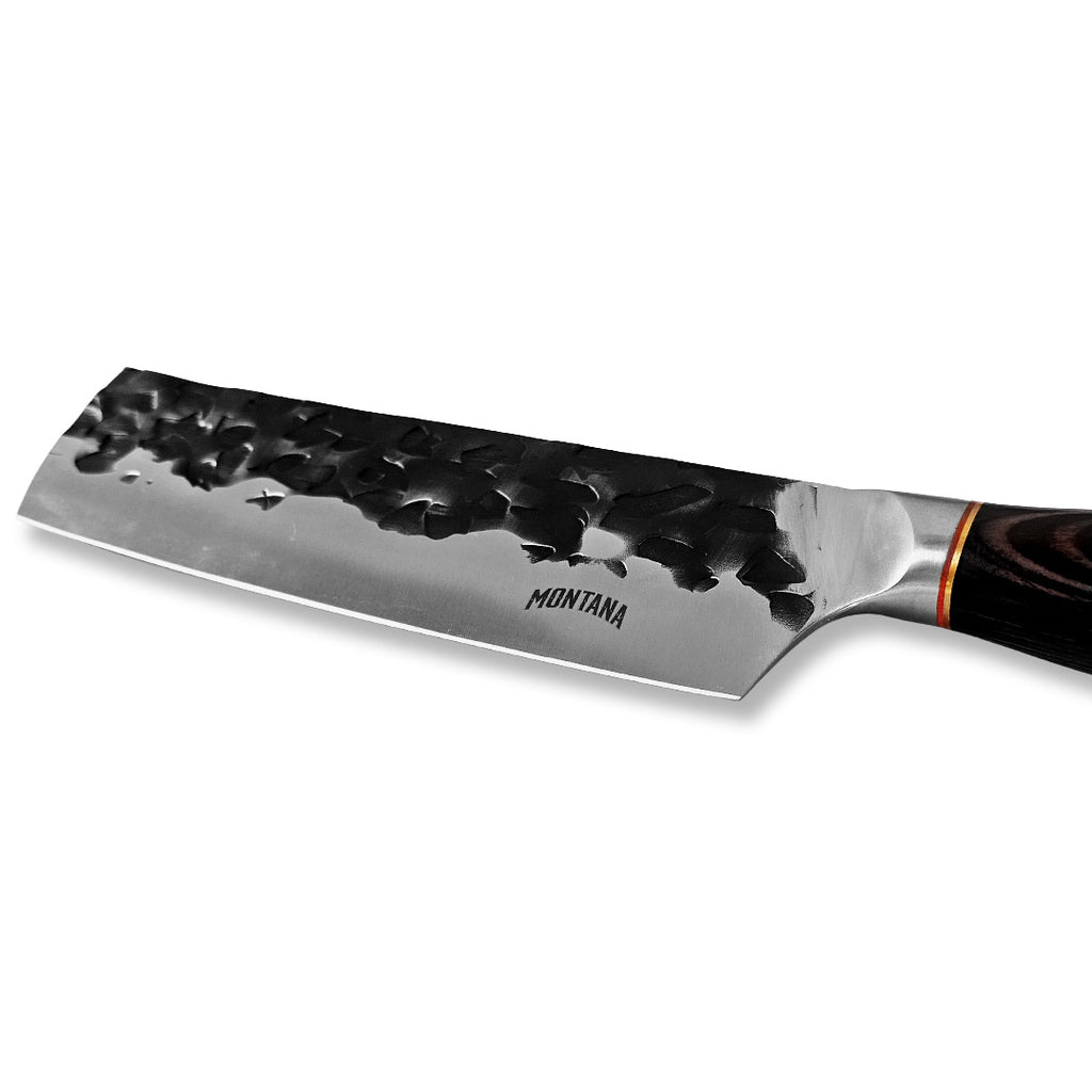 Cuchillo Nakiri 17 Cm Forjado En Acero Inox De Alto Carbono
