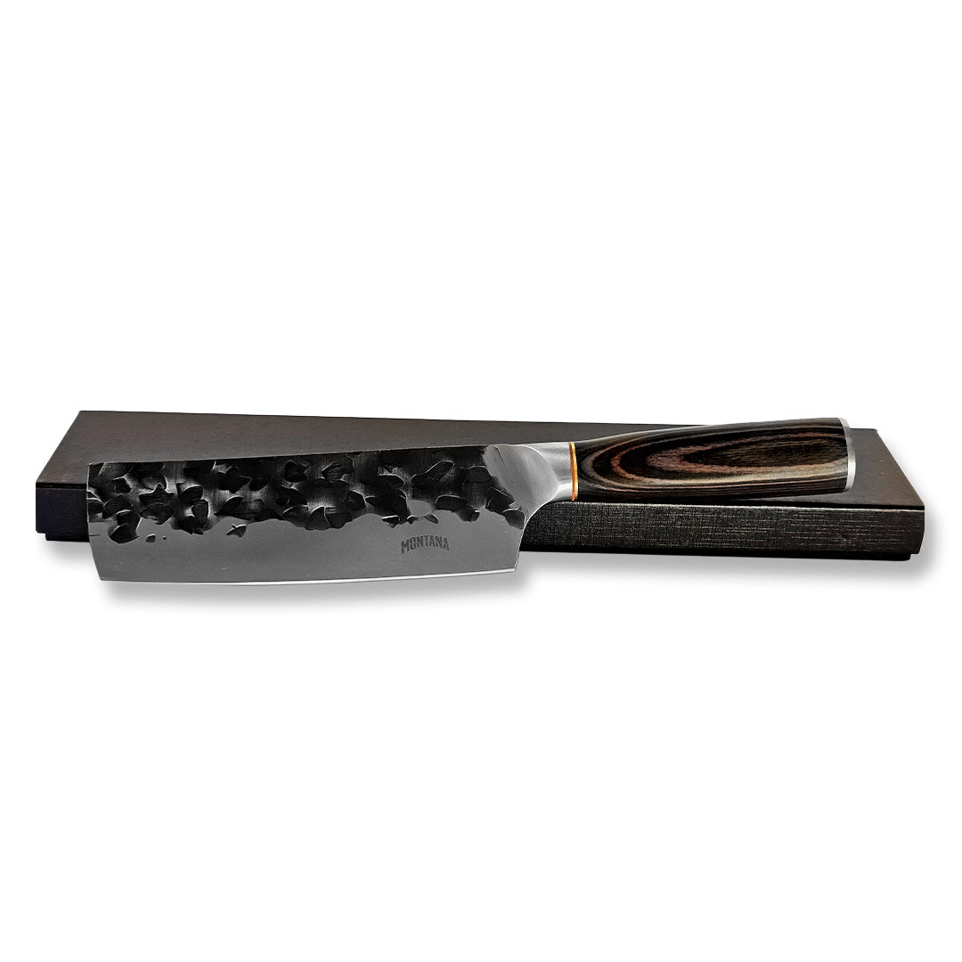 Cuchillo Nakiri 17 Cm Forjado En Acero Inox De Alto Carbono