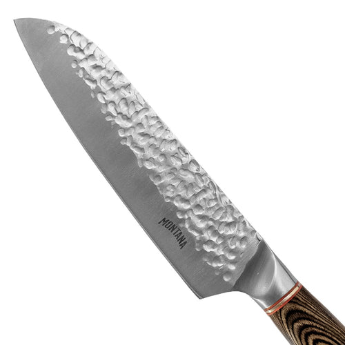 Cuchillo Santoku Montana 18 cm uso diario cocina y asado carne verduras pescado